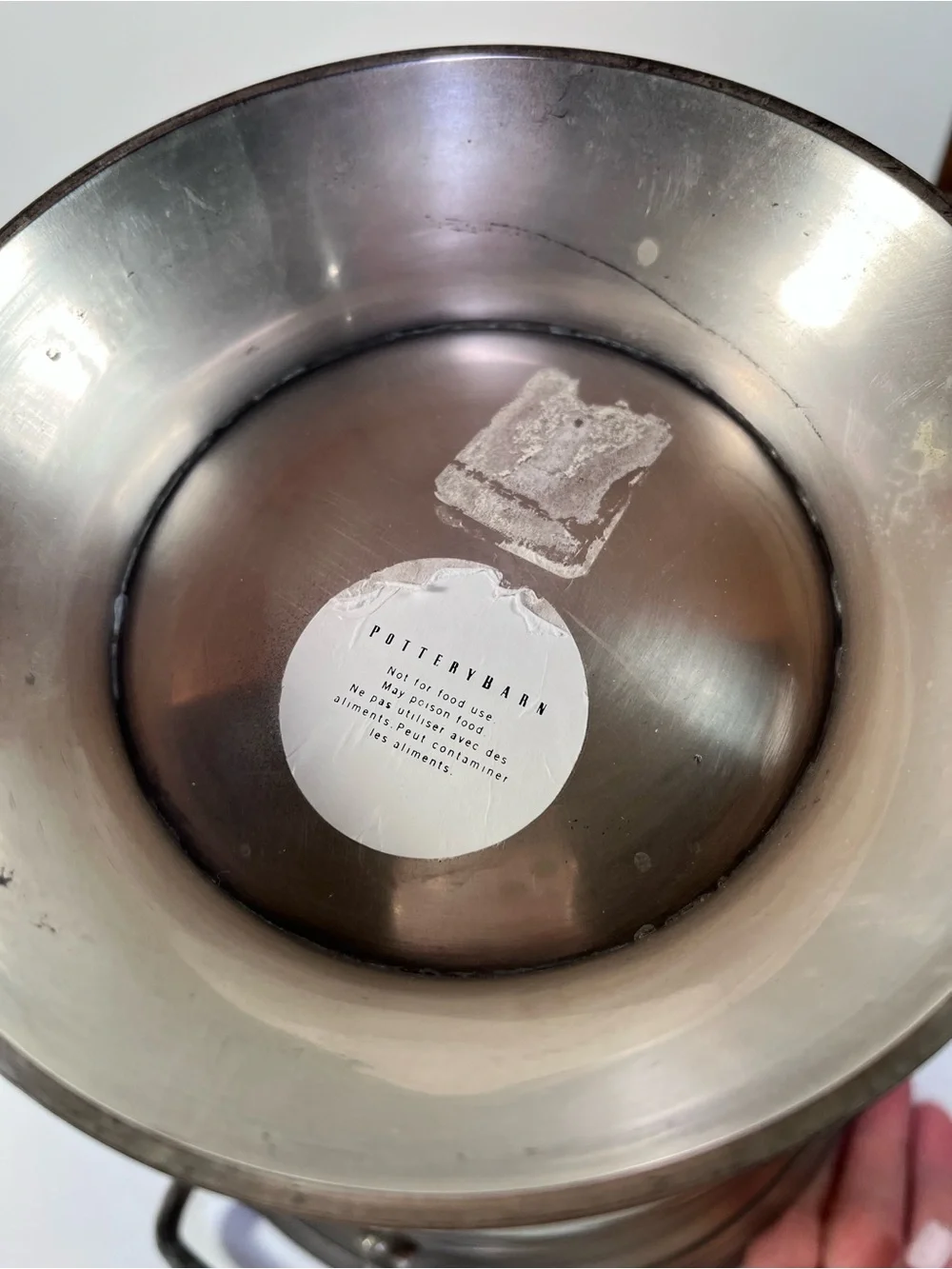Pottery Barn Polished Silver-Tone Champagne Bucket with Side Handles